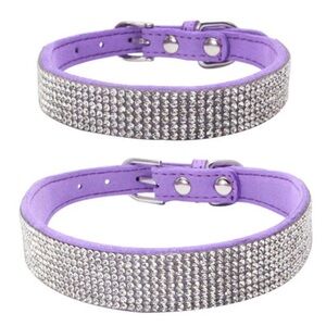 BLING Lavender Purple Size Medium Dog/Puppy or Cat Collar with Rhinestones